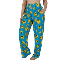 BRIEF INSANITY Lounge Pajama Pants for Men and Women| Smiley Face Pattern Icon Happy Face Print Bottoms - Comfy, Ultra Soft, Novelty Loungewear (Smiley Face Pants, X-Large)