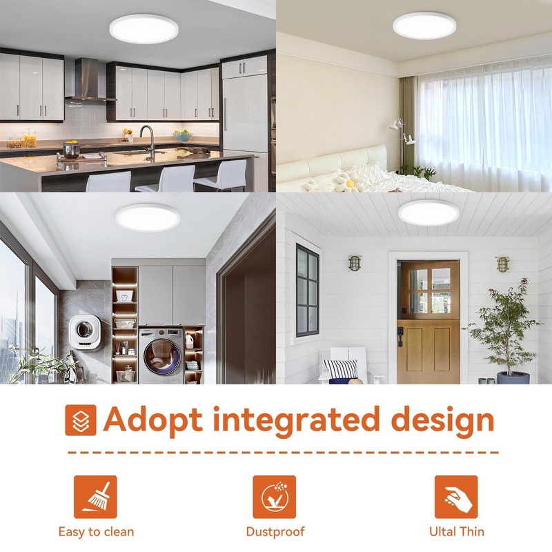 TALOYA 2 Pack of White 10 Inch Ceiling Mount LED
