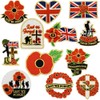 12 PCS Remembrance Day Patches Pins Union Jack Lest We
