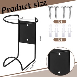 CroBlissful Spray Bottle Holder Wall Mount Heavy Duty Spray Bottle Rack Stainless Steel Storage Rack Garage Can Organizer Craft with Hardware(Black,4 Pcs)