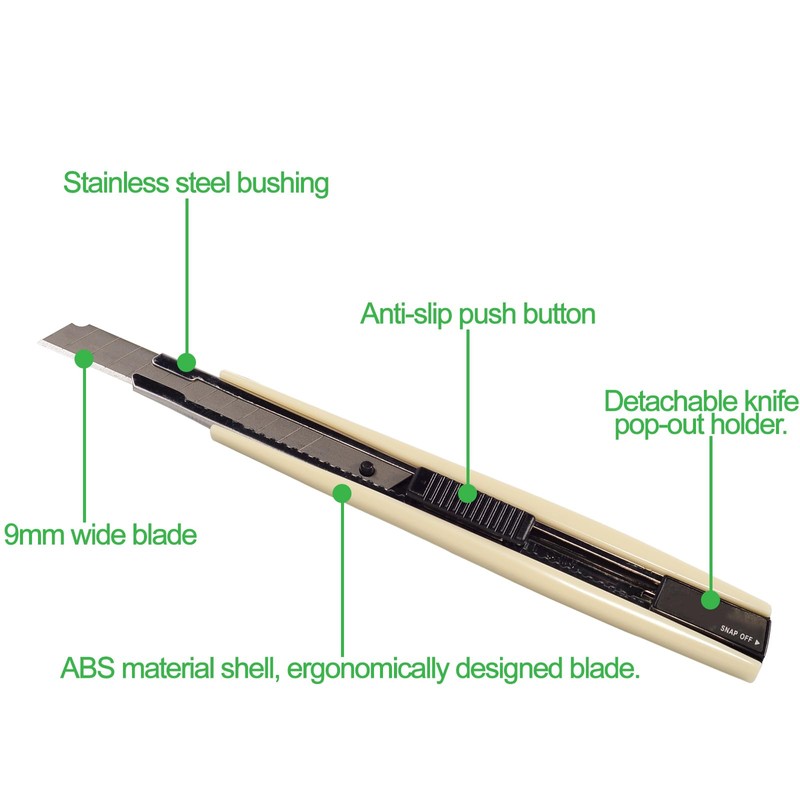 AHCHAY 2pcs Utility Knife 9mm 60 Degree Foil Blade Cutter