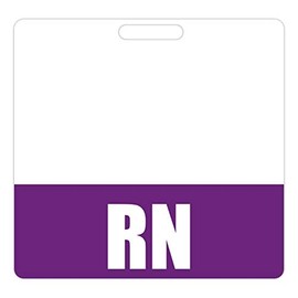 RN Badge Buddy (Purple) - Heavy Duty Badge Tags for Resident Nurses - Double Sided Identification Card