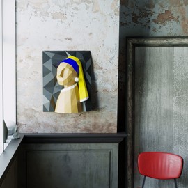 Yona DIY, Girl with a Pearl Earring Papercraft kit, DIY kit, Home decor, Art work, DIY craft kit, Gift, origami 3D, paper trophy, Puzzle 3D, Assembly kit, Wall décor.