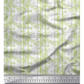 Soimoi Green Cotton Jersey Fabric Bamboo Tree Fabric Prints by Yard 58 Inch Wide
