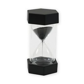 TimeTEX Sablier, 12 cm, Ø 6,5 cm, 3 minutes, X-Grand, Noir