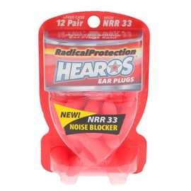 Hearos Tapones auditivos de espuma de protección radical, protección auditiva, NRR 33, 12 pares, naranja (5801)