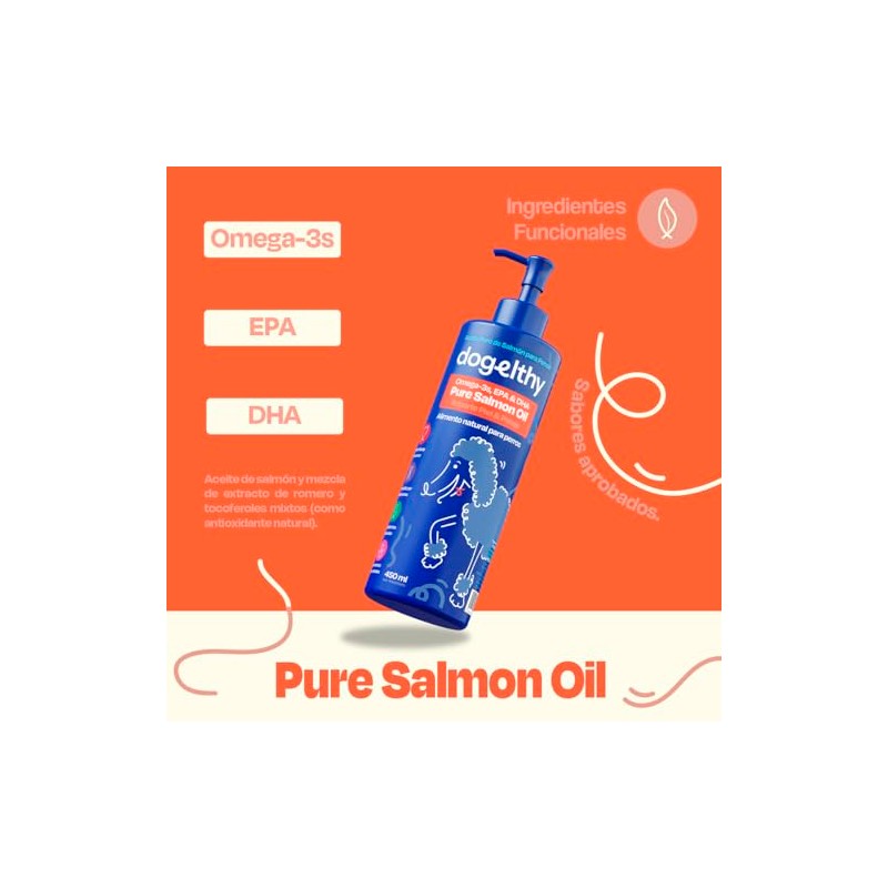 Dogelthy Pure Salmon Oil Aceite de Salmon con Omega 3,6