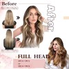 Easyouth Ombre Clip-In Real Hair Extensions, Dark Brown, Tu, Ash