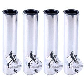 Amarine Made 4Pcs Lower Clamp Fishing Pole Rod Holder for Boat, Stainless Clamp on Fishing Rod Holder for Rails 7/8" to 1"