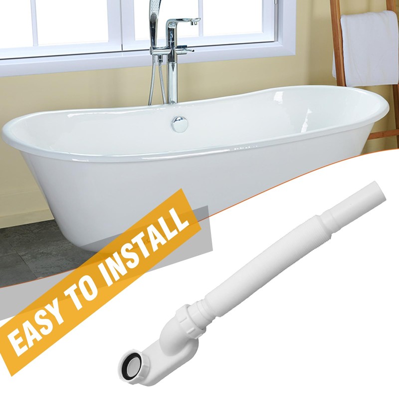 LIDSCURA 1-1/2 Inch Freestanding Bathtub Shower Drain Pipe, P-joint Low