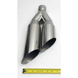 Unbranded Exhaust Tip 3.00  Inlet 3.50  Dual Outlet 18.00  LongWDSW350018