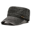 RUNQIU Military Design Solid Work Cap Retro Denim Military Cap