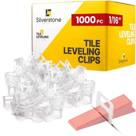 1000 Pcs Tile Leveling System Clips with 1/16" (1.5mm) Clips - Saves Time for Perfect Precise Installation of Ceramic Tiles - Get Professional Results for Your Shower, Bathroom, Backsplash