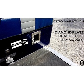 Fits Ezgo Marathon Golf Cart Charger Plug Cover Highly Polished Aluminum Diamond Plate