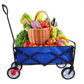 CIATRE Folding Wagon Garden Shopping Beach Cart - Heavy-Duty Utility Cart for All Your Hauling Needs, Compact and Easy to Store