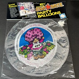 American Greetings Vtg 1981 American Greetings Strawberry Shortcake Metallic Star Brite Balloons x5