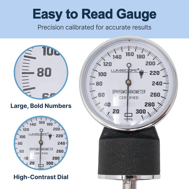 Lumiscope Professional Blood Pressure Kit - Stethoscope, Manual BP Cuff