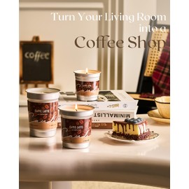 M&SENSE Coffee Latte Scented Soy Candle - Vegan, Heavy Scented, Natural Aromatherapy Candles for Stress Relief, 16.4oz 99-Hour Burn Time, Housewarming Gift for Women & Men