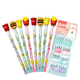 Lopenle 12PCS Novelty Stackable Pencils Pre-sharpened Stacking Pencils Non Sharpening Pencils Multipoint Pencils With 64 HB Nibs For School Students Using Christmas