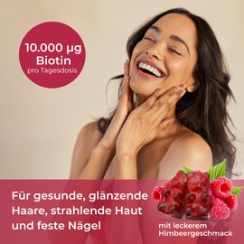 YUICY Biotin Haar Gummibärchen - Extrem Leckere & Zuckerfreie Haar Vitamine - Hair Growth Biotin Gummies Hochdosiert für Haut Haare Nägel - Hair Glow hergestellt & laborgeprüft in Deutschland 180 St.