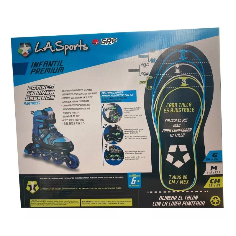 L.A. Patines En Línea Azules L.a. Sports Cruiser Talla 21.5-23.5