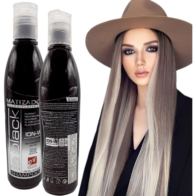 Kit 2 Piezas de Shampoo Le Black Matizador Negro Di