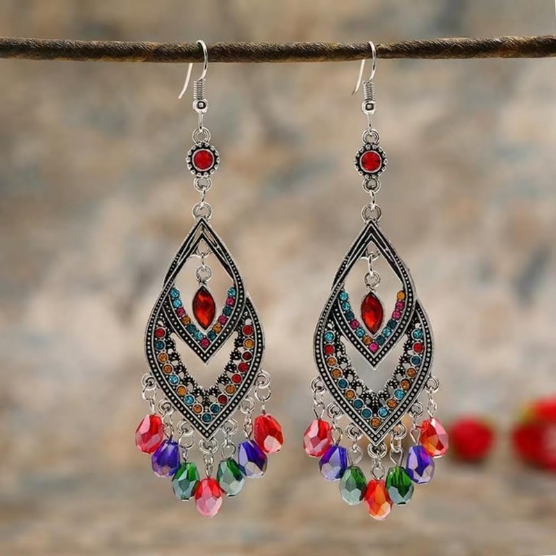 Honkoolly 200pcs 4x6mm Teardrop Crystal Glass Beads Vertical Hole Faceted