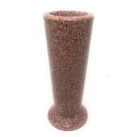 OPTIMUM Slim Memorial Cemetery Flower Vase - Plastic (North American Pink Granite) with Metal Ground Spike, Grave Marker, Decorations for Gravesite, Headstone Flowers Holder, Garden Lawn & Yard