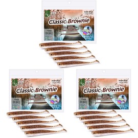 Zite Fishing Rubber Fish Zander Set - InZite Shad 12 cm Various Colours - Pack of 15 Catchy Rubber Baits Zander Fishing - Soft Bait Fishing Lure UV-Active (Classic Brownnie)