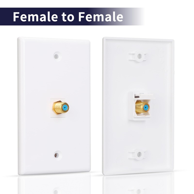 XGGYA 1 Port Coax Wall Plate,3Ghz Gold-Plated F-Type Keystone Wall