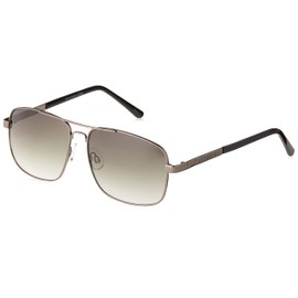 Rocawear R1544 Vintage Uv Protective Rectangular Metal Navigator Aviator Pilot Sunglasses. Gifts for Men with Flair, 60 Mm, Gunmetal & Black