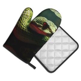YYHWHJDE Snake Pattern Quality Oven Mitts and Pot Holders Sets of 2 Kitchen Baking Used to open pot lids in the kitchen