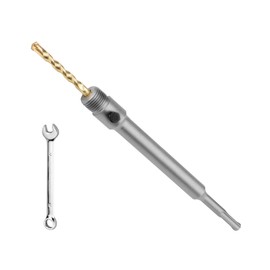 SDS Plus Shaft Extension Shank for Drill Bits, 220 mm Length, with M22 Thread, Includes Pilot Drill