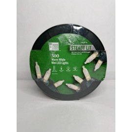 Home Accents Holiday 300 Warm White LED Mini Lights Steady Super-Bright  86' 10"