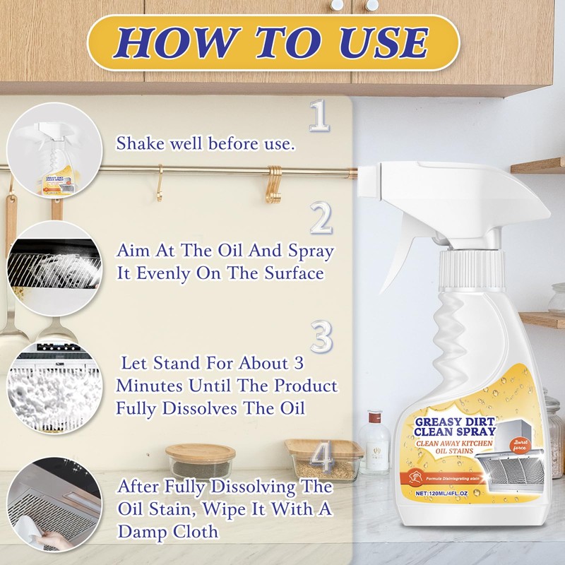 XiuFa All-Purpose Oil Stain Cleaner,Kitchen Remover Degreaser Spray,Foam Cleaner,Dissolve Grease