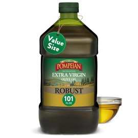 Pompeian Robust Extra Virgin Olive Oil - 101 fl oz - 3 L - First Cold Pressed Olive Oil for Cooking - Bold Taste for Pasta, Marinades, and Salad Dressings
