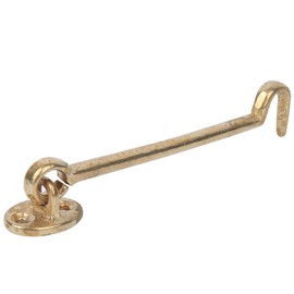 Gate Hook and Eye Swivel Brass Security Window Stay Hook Wind Brace Door Cabin Hook Wind Brace Cabinet Hook(Brass-Color)