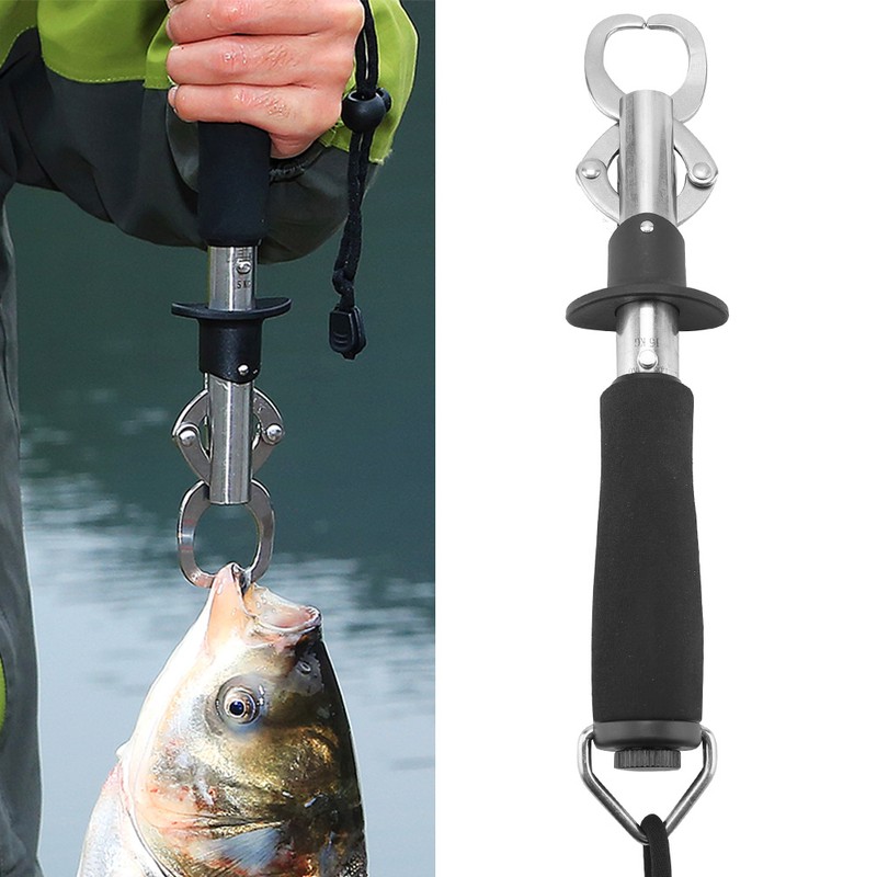 Stainless Steel Fish Lip Grabber Gripper Grip Tool Fishing Gear