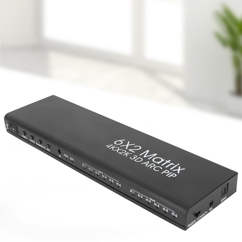6x2 HD Multimedia Interface Switch Splitter 6 in 2 Out