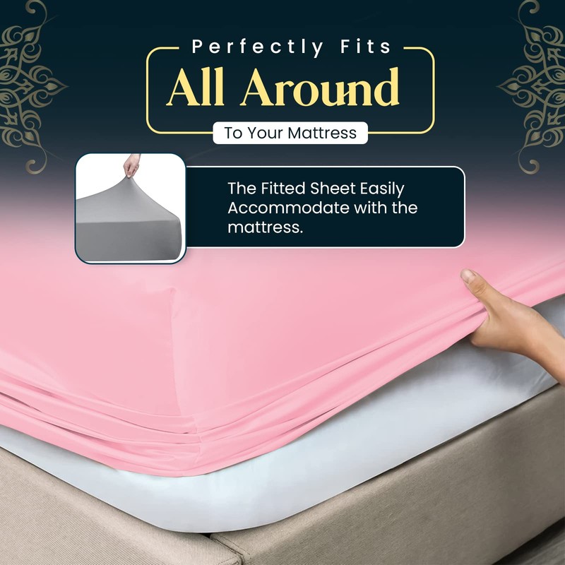 Sunshine Comforts Microfiber Fitted Sheets Super King Size Breathable, Anti