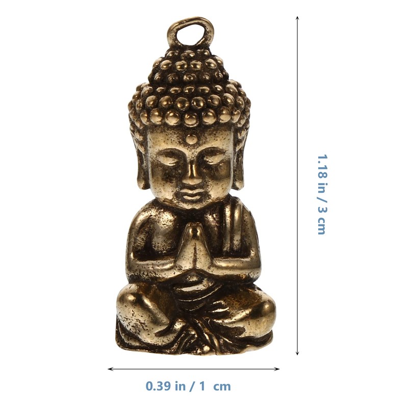 ledmomo Mini Buddha Statue Figurine, 2 Pieces Brass Figurine, Shakyamuni