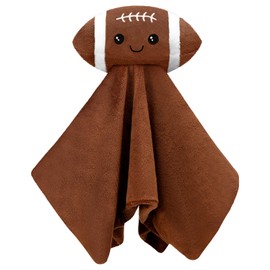 Fanfanwin 15 Inches Cute Football Security Blanket Football Baby Stuff Lovely Plush Sleeping Snuggle Gifts Sport Nursery Baby Shower Decor for Newborn Toddler Stuffed Snuggle