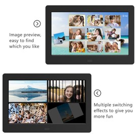 Digital Picture Frame with Remote Control Slide Show Photo Frame Support 1080P Video Adjustable Brightness 16:9 Widescreen