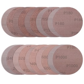 VIBRATITE Pack of 50 Mesh Sanding Discs 125 mm Velcro, 80/100/120/150/180/240/400/600/1000 Assorted Grit, Mesh Sandpaper for Wood, Spatula, Plastic, Paint, Dust-free Sanding