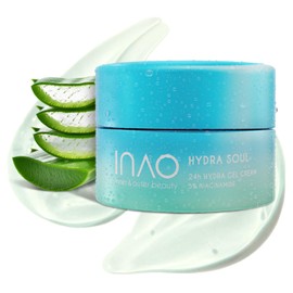 INAO Skincare Hydra Soul 24H Hydro Gel Cream - Lightweight Face Cream with Niacinamide & Aloe Vera for Soothing, Refreshing, 24-Hour Hydration for All Skin Types