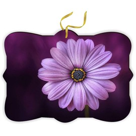 Sam Sandor - Sharp Purple Daisy Flower - Fancy Christmas Ornament with String -Rearview Mirror Hanging Accessory, Car Accessories