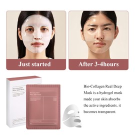 8 Stück Bio-Collagen Real Overnight Deep Collagen Mask Hydrating Overnight Face Mask für Alle Hauttypen Im Lieferumfang Ist 1 Massagestab Enthalten