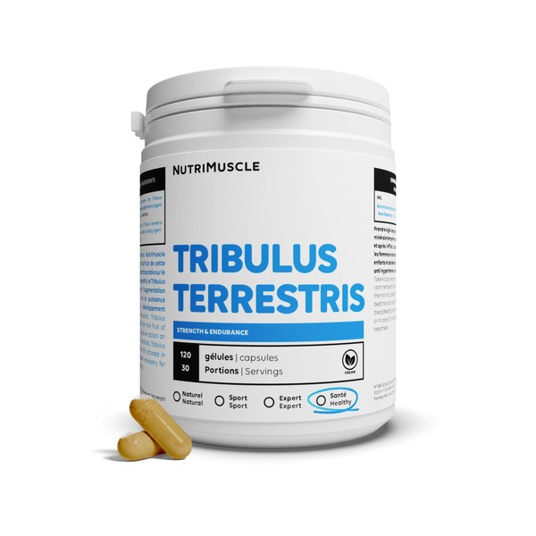 Tribulus Terrestris 100% Pure | Sports & Men's Performance - Rich in Saponin - Detoxifying - Vegan - Wellness & Sport | Nutrimuscle | 120 Capsules