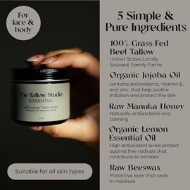 Bálsamo de sarga multiusos para piel seca y sensible | Infundido con miel de manuka y limón orgánico – Hidratante profundo con hierba seca | Hidratante natural para rostro y cuerpo sin químicos (2