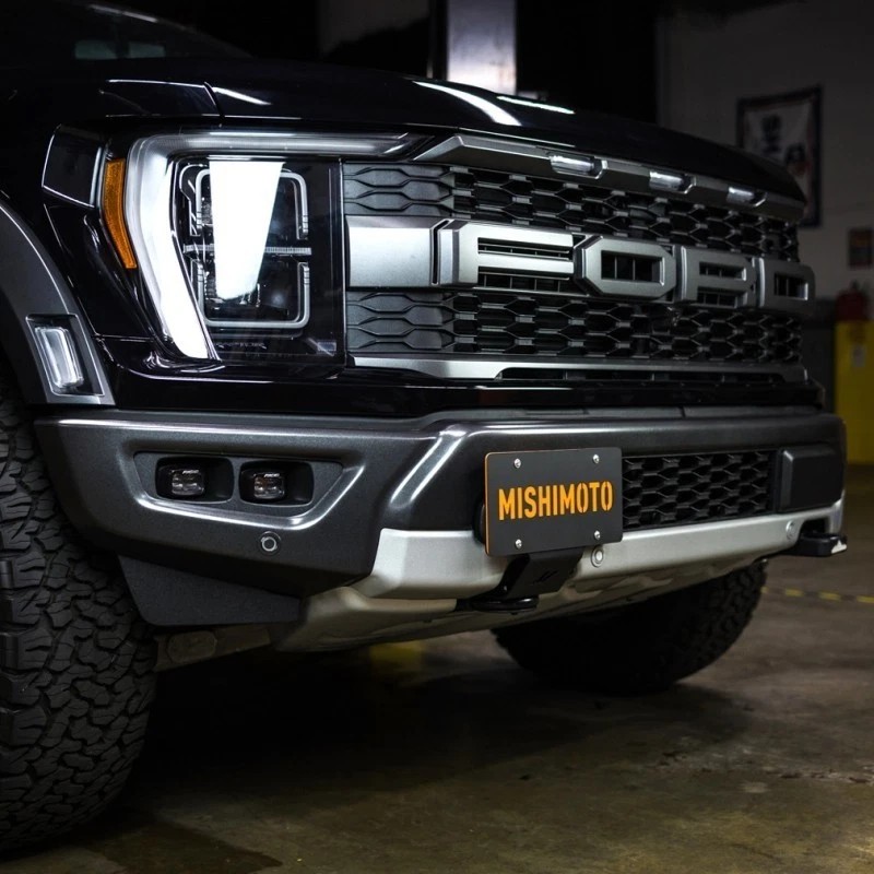 Mishimoto Tow Hook License Plate Relocation Bracket Black for 2015+